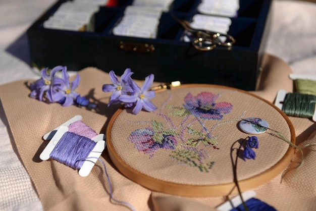 zbiór haftowanych próbek